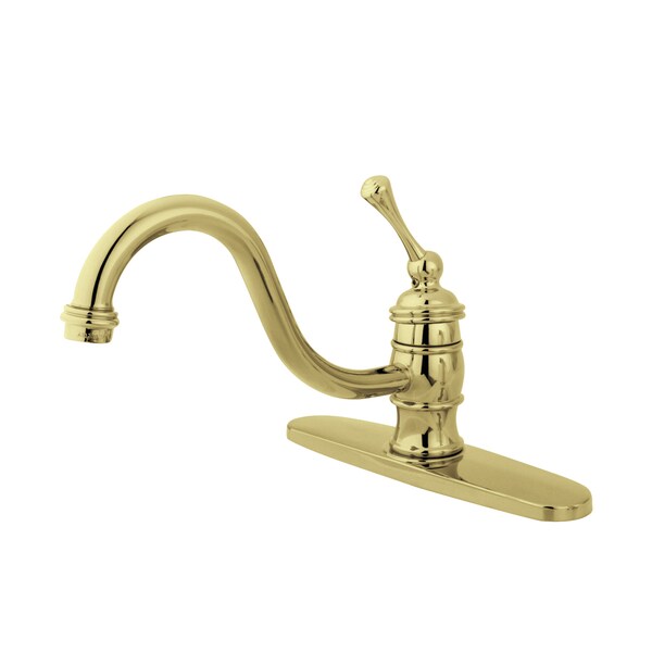 8" Centerset Kitchen Faucet, Polished Brass